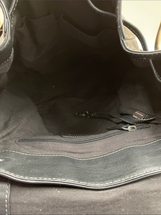 Frye Classic Black Leather Drawstring Backpack main image 7